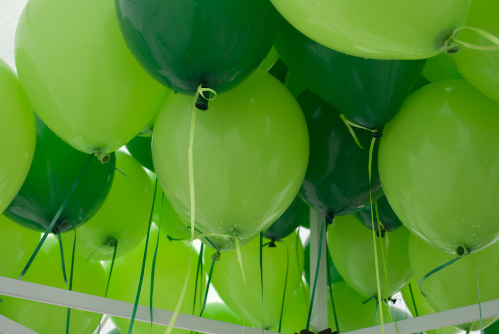 green balloons by LS Lam, on Flickr