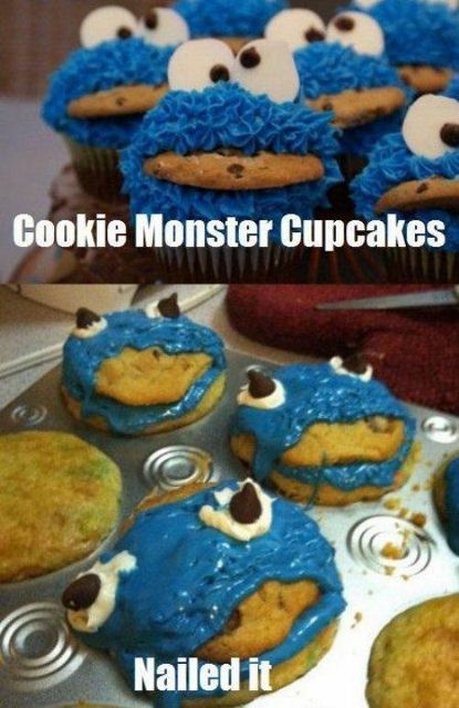 Cookie Monster Cupcake fail
