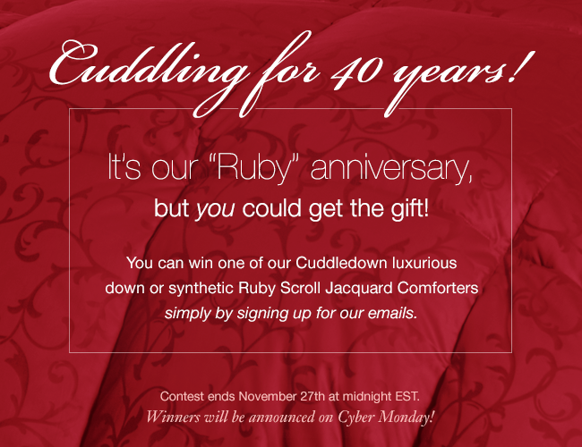 Cuddledown Ruby Anniversary giveaway