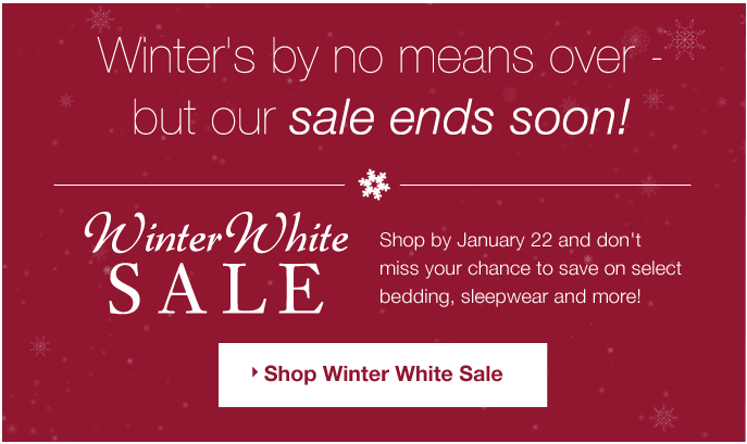 Save during Cuddledown's Winter White Sale!