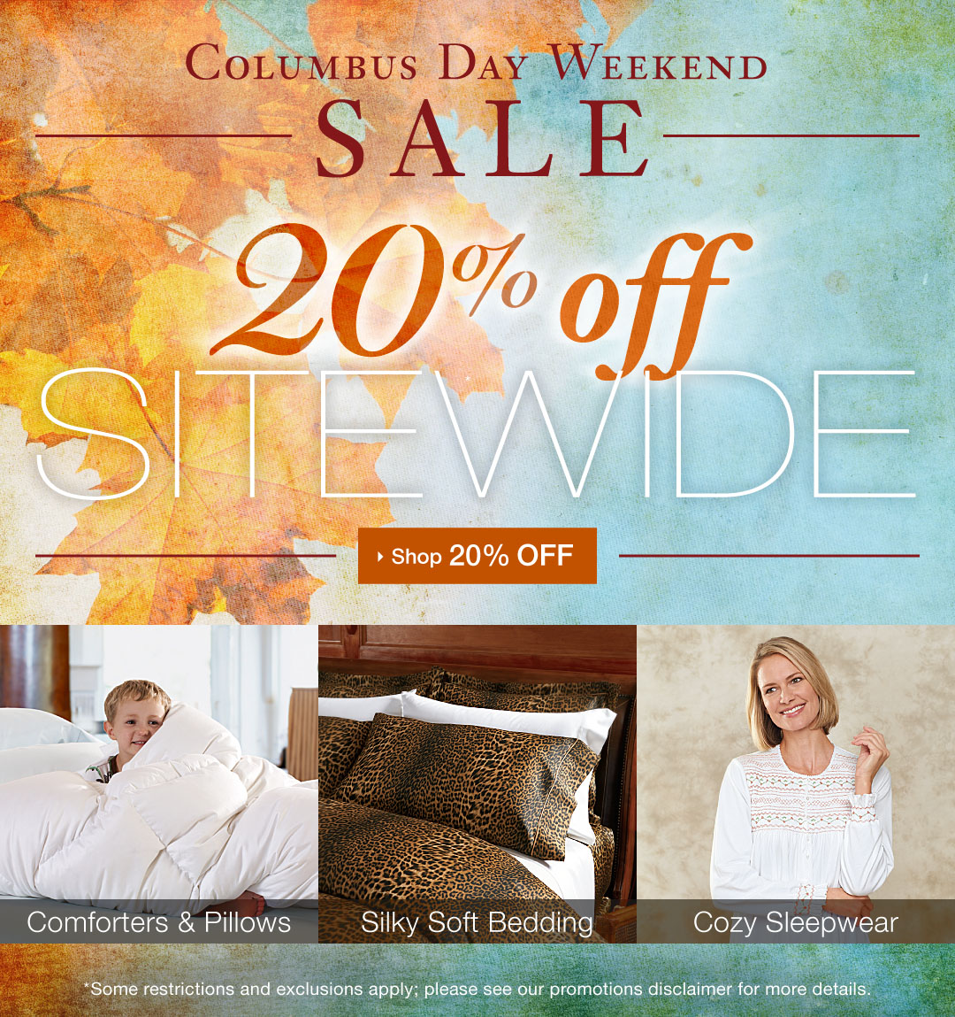 Save 20% sitewide at cuddledown.com